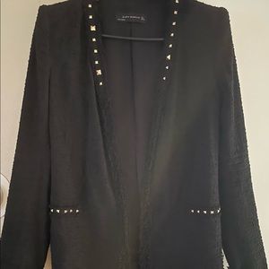 Black tweed studded jacket size large
